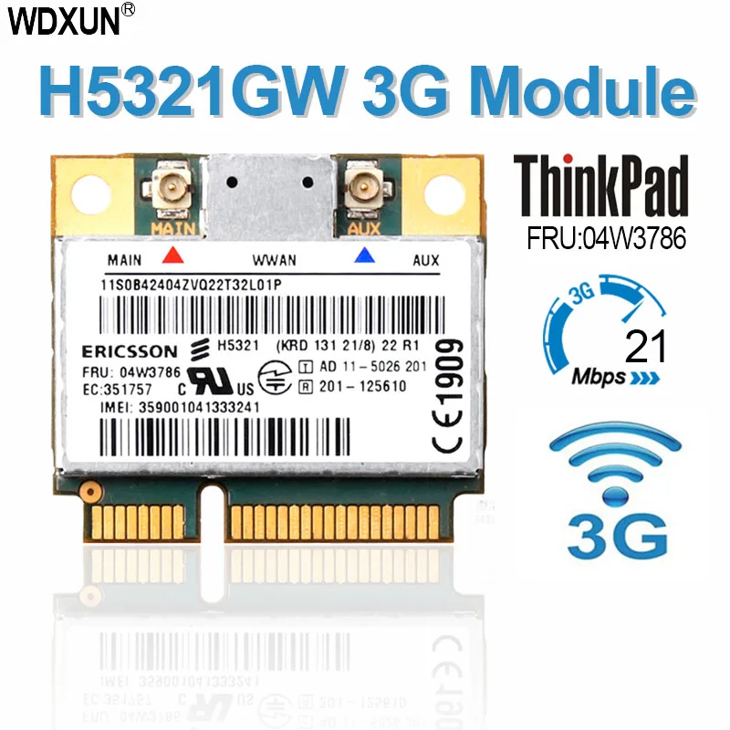 Ericsson H5321Gw Wwan Mobile A Banda Larga 21M 3G Card 60Y3297 Pcie Per Lenovo Thinkpad X230 W530 T430 L420 L421 L520 E435 X220I