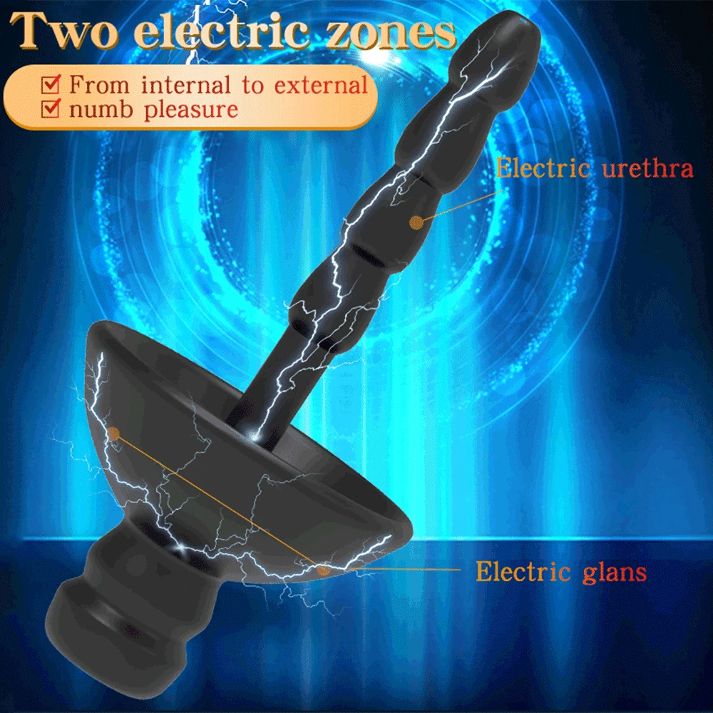 Electric Sex Toys BDSM Male Chastity Strong Electric Shock Penis Plug Cock Cage Urethral Dilator Glans Stimulator Medical Probe Urinary