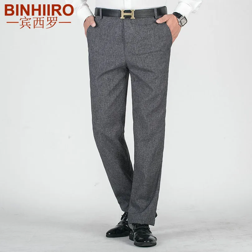 BINHIIRO Brand 2020 Men's Suit Pants Comfortable Solid Color No iron