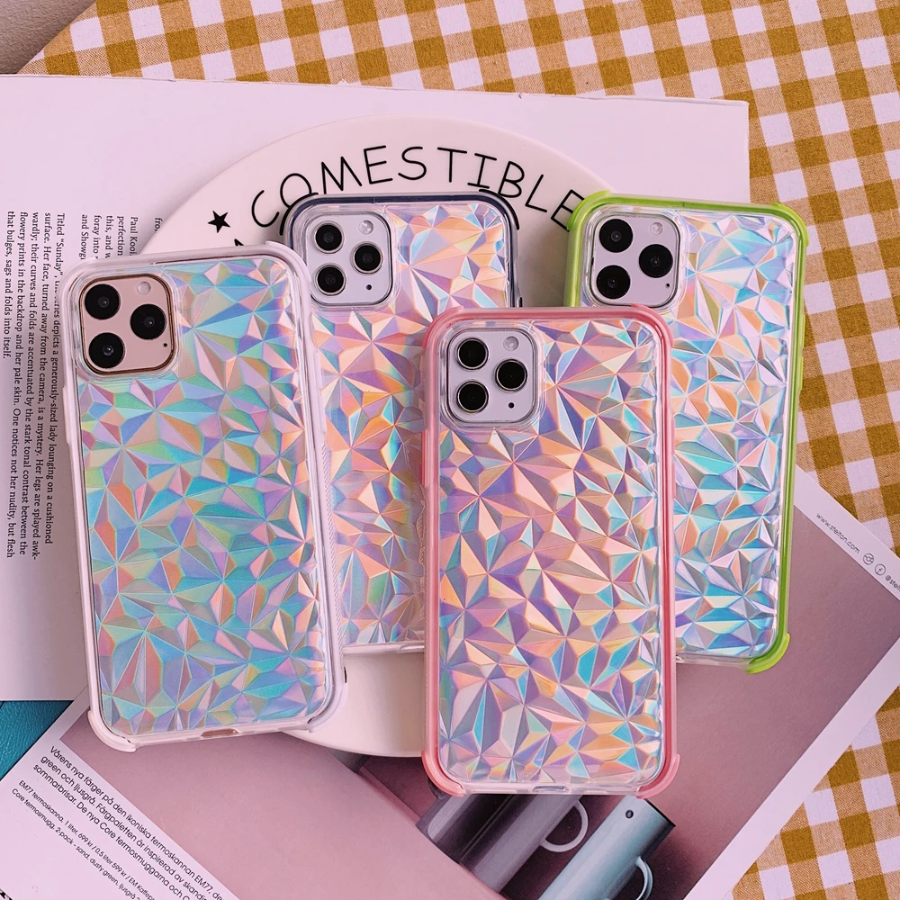 Голографический Мягкий силиконовый чехол из ТПУ для iPhone SE X 11 Pro XR XS MAX 10 7 8 6s 6 Plus |