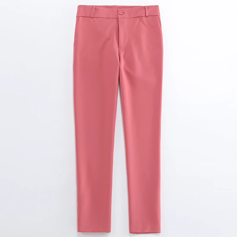 

Casual ladies office pants high quality 2020 new spring and autumn women's solid color slim trousers pink Suit pants Female