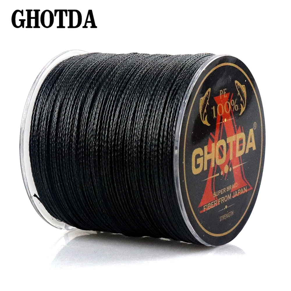 GHOTDA PE плетеная леска черная hengelsport многонитевая рыболовная леска 4 нити 300 м 500 м 1000 м GHOTDA PE плетеная леска черная hengelsport многонитевая рыболовная леска 4 нити 300 м 500 м 1000 м