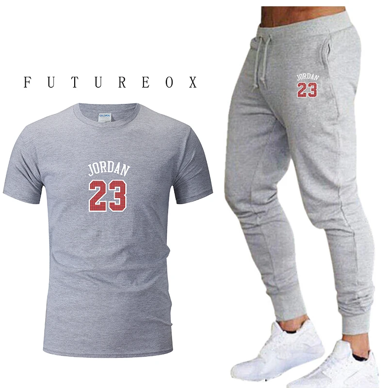 Мужская модная футболка Jordan 23 с круглым вырезом хлопковая Повседневная принтом