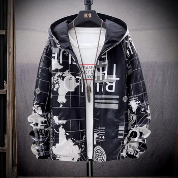 

Mens Autumn Jackets Mens Fashion Casual Loose Wear On Both Sides Zipper Hooded Coats Large Size Print Camouflage outwear 5XL