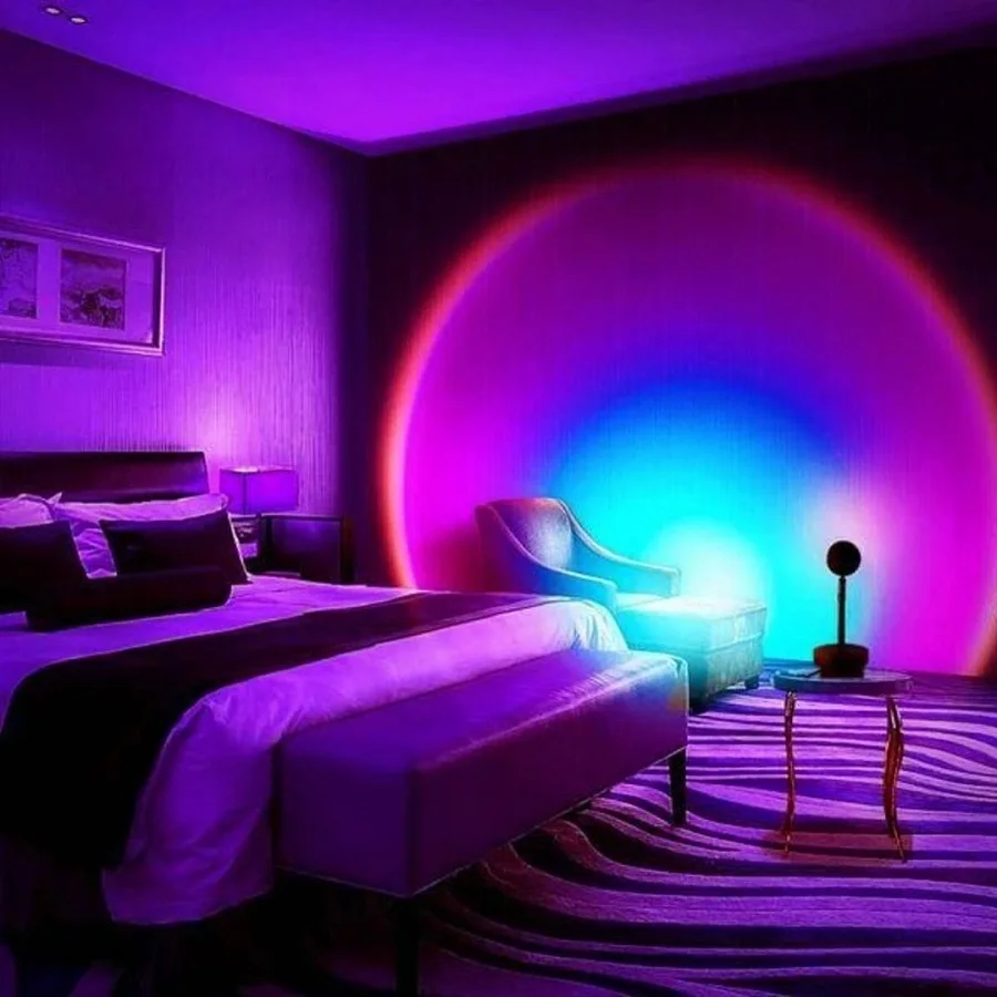 Sunset Projection Lamp Night Light LED Rainbow Sunset Light For ...