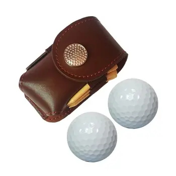 

Golf Ball Mini Faux Leather Waist Bag Clip Utility Pouch Set with Balls Tees Q1FF