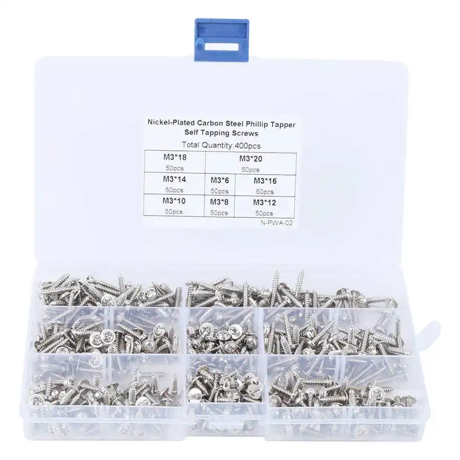 Проволочная вставка из нержавеющей стали 400 шт. никелированный Самонарезающий