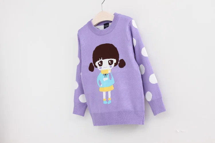 Hyman/детская одежда; коллекция года; сезон осень-зима; детская одежда в Корейском стиле с рисунком для маленьких девочек; Детский свитер в горошек для девочек