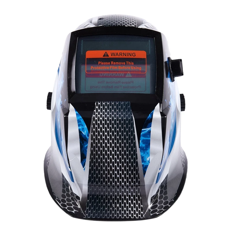 Welding Helmet Mask Solar Auto Darkening,Adjustable Shade Range DIN 9-13/Rest DIN 4,Welder Protective Gear ARC MIG TIG(Blue Rac