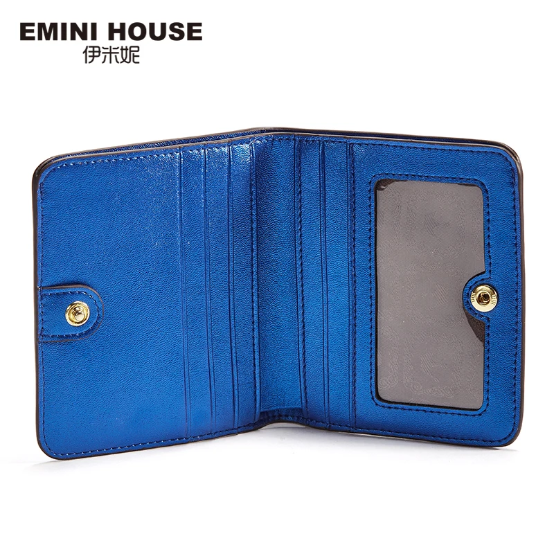 EMINI HOUSE, 5 цветов, модные женские короткие кошельки из овечьей кожи, кошелек из натуральной кожи, мини-Роскошный кошелек на молнии для монет, дорожный кошелек