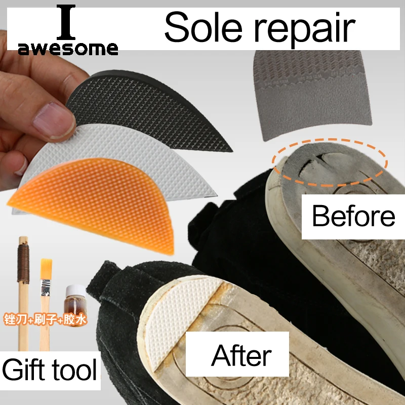 MOVKZACV Prevent Slip Flat DIY Replacement Shoe SolesFull Sole Repair Shoe Replacement Rubber Out Sole Thicken Rubber Repair