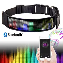 Colliers Led pour animaux de compagnie, Rechargeable, Programmable, Charge rapide, facile à personnaliser, prêt à porter, fonctionne par tous les temps, Messages de couleurs mélangées