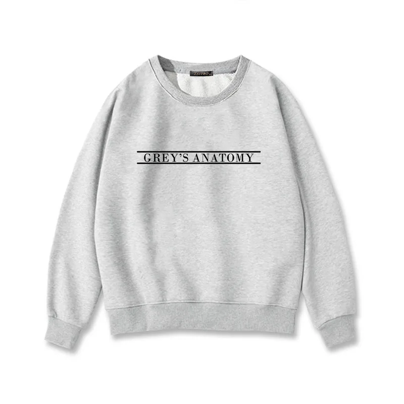 GREY'S Анатомия с буквенным принтом, Женская Толстовка Moletom Do Tumblr, новые зимние пуловеры, Повседневная Толстовка GREYS ANATOMY, модные топы