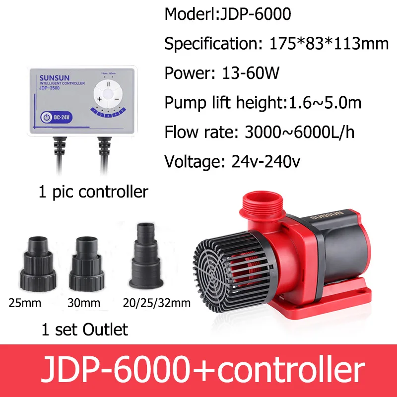 24VJDP погружной насос для аквариума насос высокой мощности может регулировать насос подъема высота насоса тихий - Цвет: JDP-6000