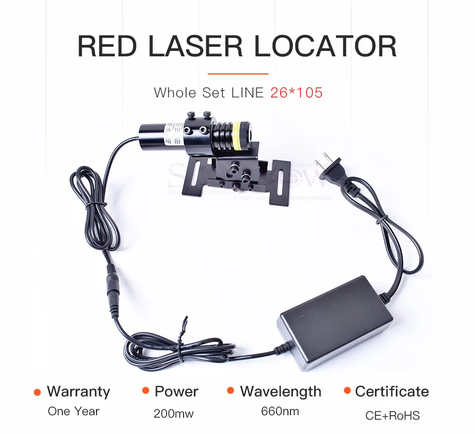26*105 мм Регулируемый лазерный луч 660nm диодный модуль локатор ЕС AU UK адаптер 5 В 200 МВт красная лазерная указка лазерной линии позиционер для лазерного станка