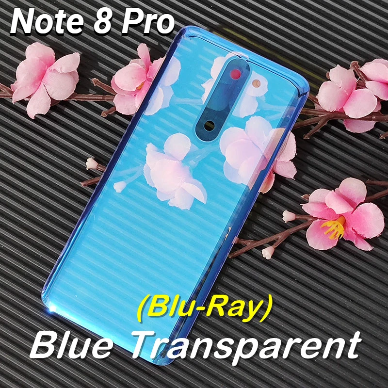 transparent mobile frame Back Glass Cover For Xiaomi Redmi Note 8 Pro Battery Back Cover Replacement Note8 Rear Housing Door Clear Case Repair Parts mobile phone housings Housings & Frames