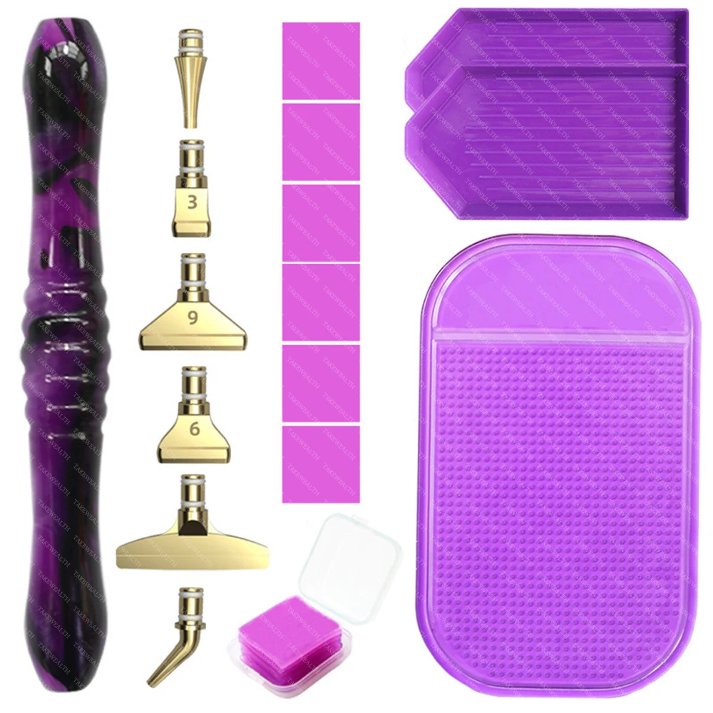 Diy Diamond Painting Tool Resin Point Drill Pen With 6pcs Replaceable