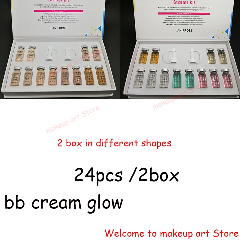24pcs mix bb cream 12 шт./кор. BB крем ампулы смешанный набор Осветляющий BB крем-основа естественного оттенка тональный крем для макияжа с 7 видов цветов BB ручка - Цвет: 24pcs mix bb cream