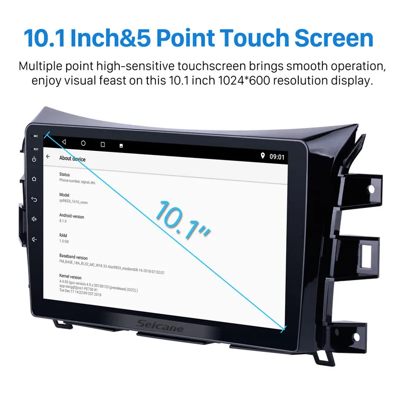 Seicane 10," Android 9,0 для 2011- Nissan NAVARA Frontier NP300 Bluetooth Автомобильный gps навигатор стерео головное устройство 1024*600