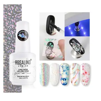 

ROSALIND 1 Transfer Star Gel Nail Polish With 10 Roll Primer Stickers Hybrid Lamp Star Tools For Nail Manicure Art Uv Glue V7R2