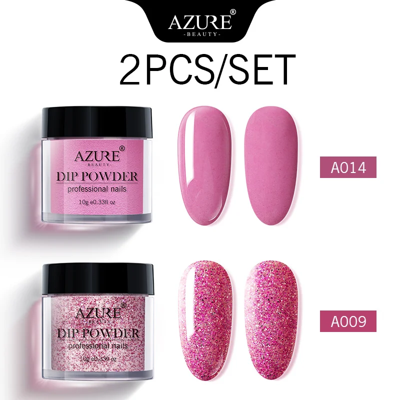 Azure Beauty 2 шт./лот порошок для дизайна ногтей градиентный цвет блестящий украшения
