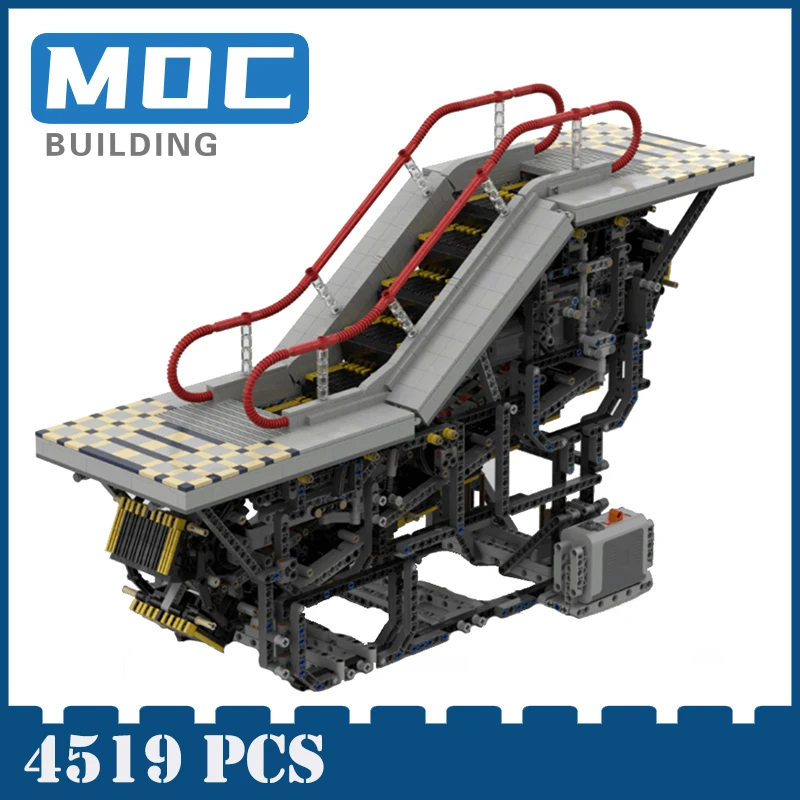 Высокотехнологичный набор блоков MOC моторизованный эскалатор GBC эксперт по