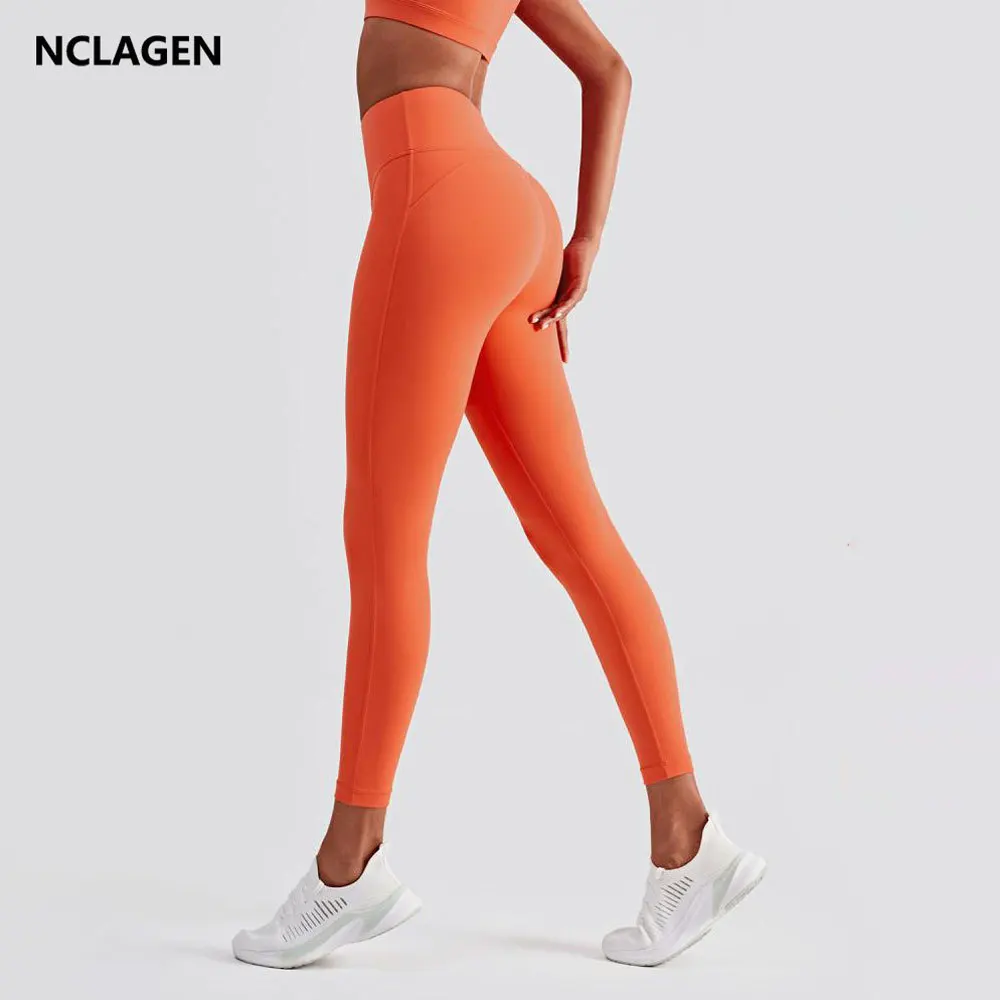 Nclagen Women's Leggings Sport Fitness High Waist Naked Feel Squat