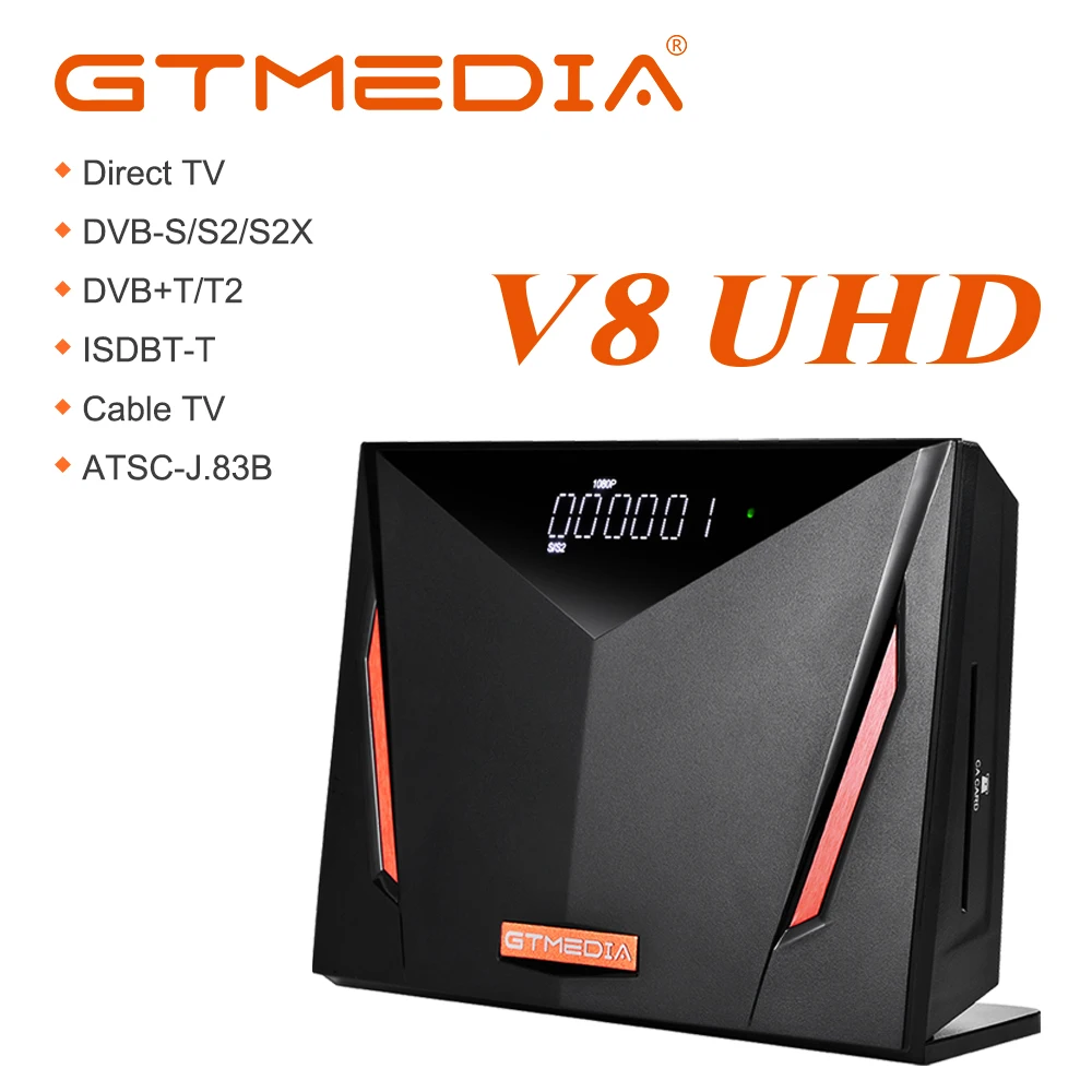 

NEW GTmedia V8 UHD Satellite Receiver Decoder DVB-S/S2/S2X+T/T2/Cable/ATSC-C/ISDBT H.265 4K Built in WIFI No APP Included