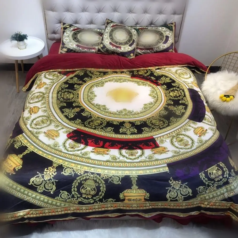 4/6 шт. queen king size постельное бельё супер мягкие бархатный Хрустальный Комплект постельного белья, Комплект постельного белья роскошного постельного белья наволочки для подушек