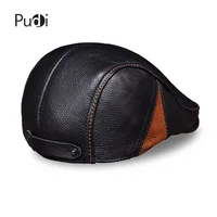 HL111 Spring Men's Real Cow Leather Flap Cap Hat Brand New Style Genuine Leather Baseball Gatsby Ascot Caps Newsboy Beret Hats 4