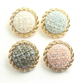 

New coat button metal bottom bag cloth ladies fashion clothing button four color 18-25MM 100pcs