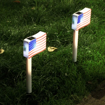 

LED Solar Ground Light Solar LED Light US Flag Light Garden Decoration Light Garden Lawn Light 32x9.3x6.2cm/12.6x3.66x2.44inch