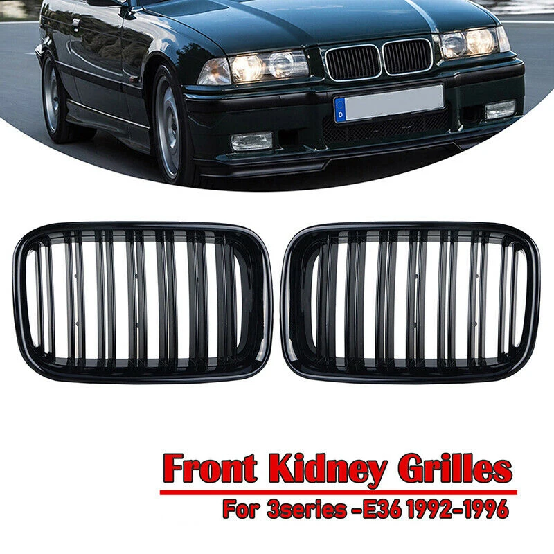 Передняя решетка для гриля почек Замена BMW E36 3 серии 1992-1996 двойная планка