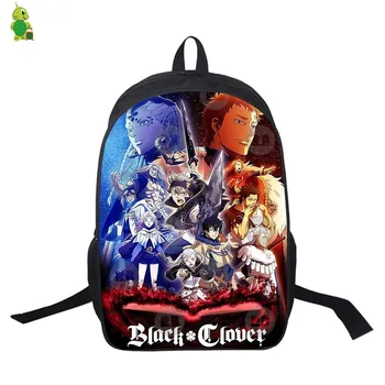 

16inch Black Clover Backpack Mochila School Bags for Teenage Girls Boys Waterproof Laptop Backpack Women Men Travel Shoulder Bag