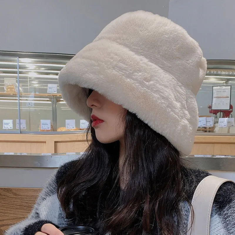 Faux Fur Bucket Hats Fashion 
