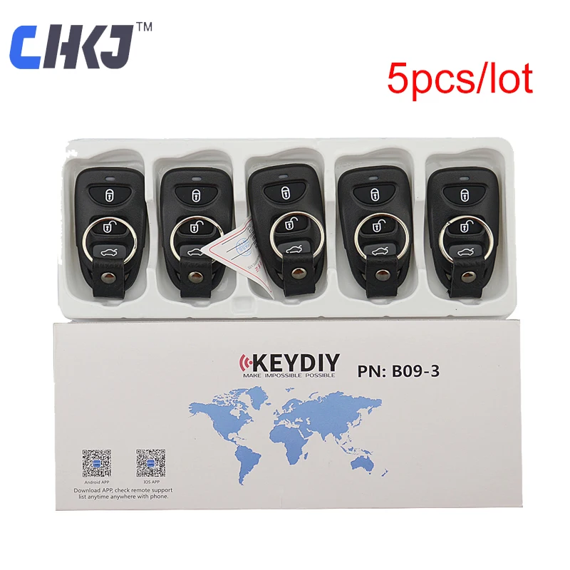 

CHKJ 5pcs/lot 3 Buttons B09-3 Keydiy Universal Remote Control KD Key Replacement Smart Key For KD900 KD900 KD200 URG200 Mini KD