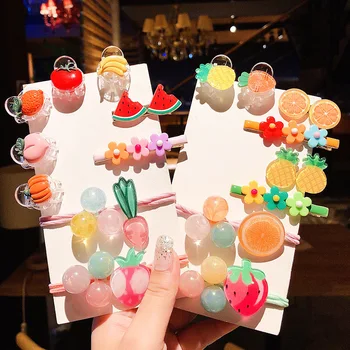 

Color Fruit Barrettes Grip Small Clip South Korea Cute Sweet GIRL'S Heart Hair Band Hair Band Combination Ornament
