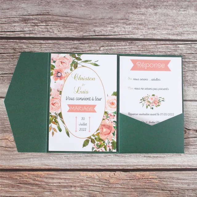 Blank Wedding Invitation Envelop Pocket Tri Folding Invite Cover Multi  Colors Offer Customized Service|Cards & Invitations| - AliExpress