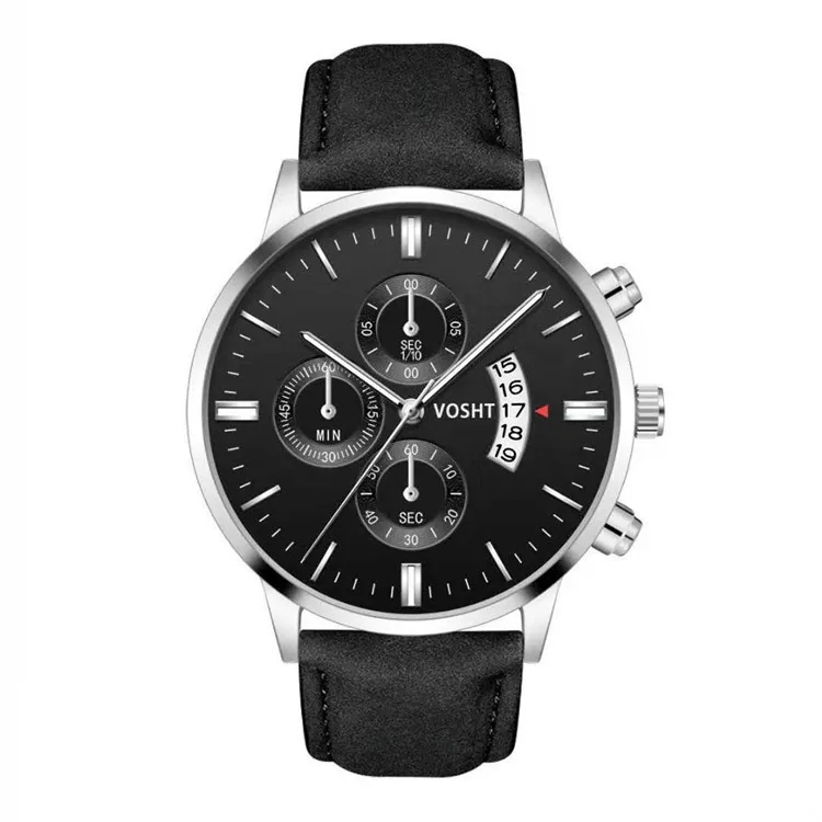Мужские часы, Relogio Masculino, простой спортивный чехол из нержавеющей стали, кожаный ремешок, часы, кварцевые, деловые наручные часы, Reloj Hombre
