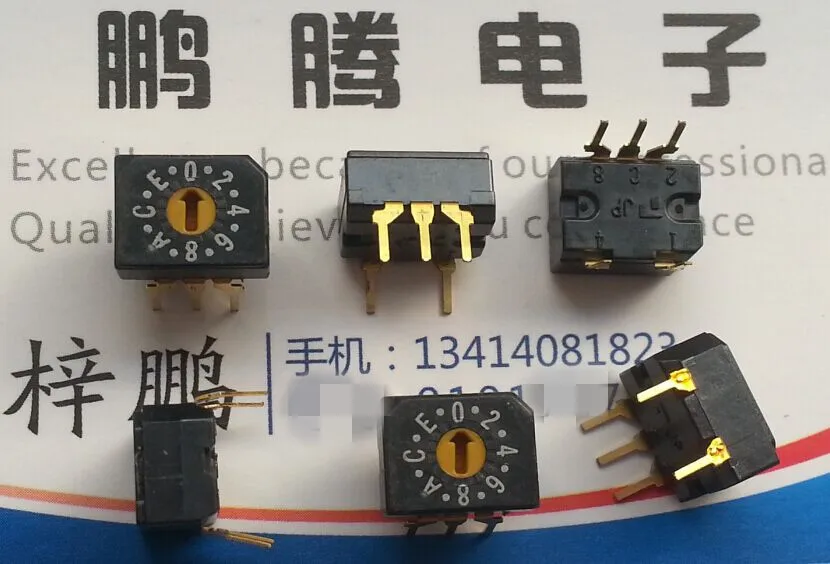 

1PCS Japan 0-F/16 bit rotary coding switch 8421 positive code 3: 2 pin digital switch XC124C816