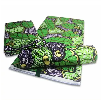 

African g100% cotton African Ankara style wax Fabric Wax Africain Green Nigerian African Ghana Print gold wax 100% cotton Fabric