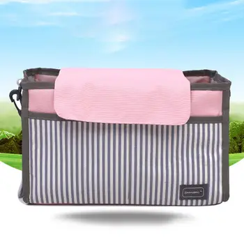 

Infant Pram Cart Stroller Bag Portable Striped Baby Stroller Hanging Storage Bag Organizer Seat Pocket Carriage Pouch v