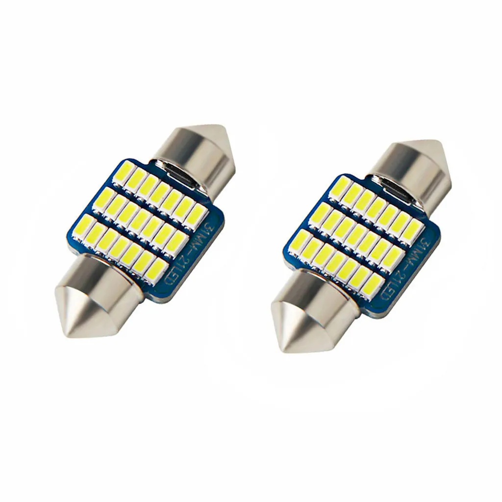 '2PCS 31 мм 3014 21SMD светодиодный автомобильный купольная гирлянда для интерьера чтение карт светильник лампы белого цвета
