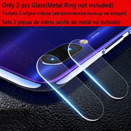 Для задней камеры Xiao mi 9 mi 9 SE Red mi Note 8/7/Pro Алюминиевый чехол с металлическим кольцом для защиты экрана или с задней стеклянной пленкой для объектива - Цвет: Only 2 pcs Glass