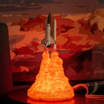 

3D Printing Space Shuttle Rocket Night Light Moonlight For Space Lovers As Room Decoration
