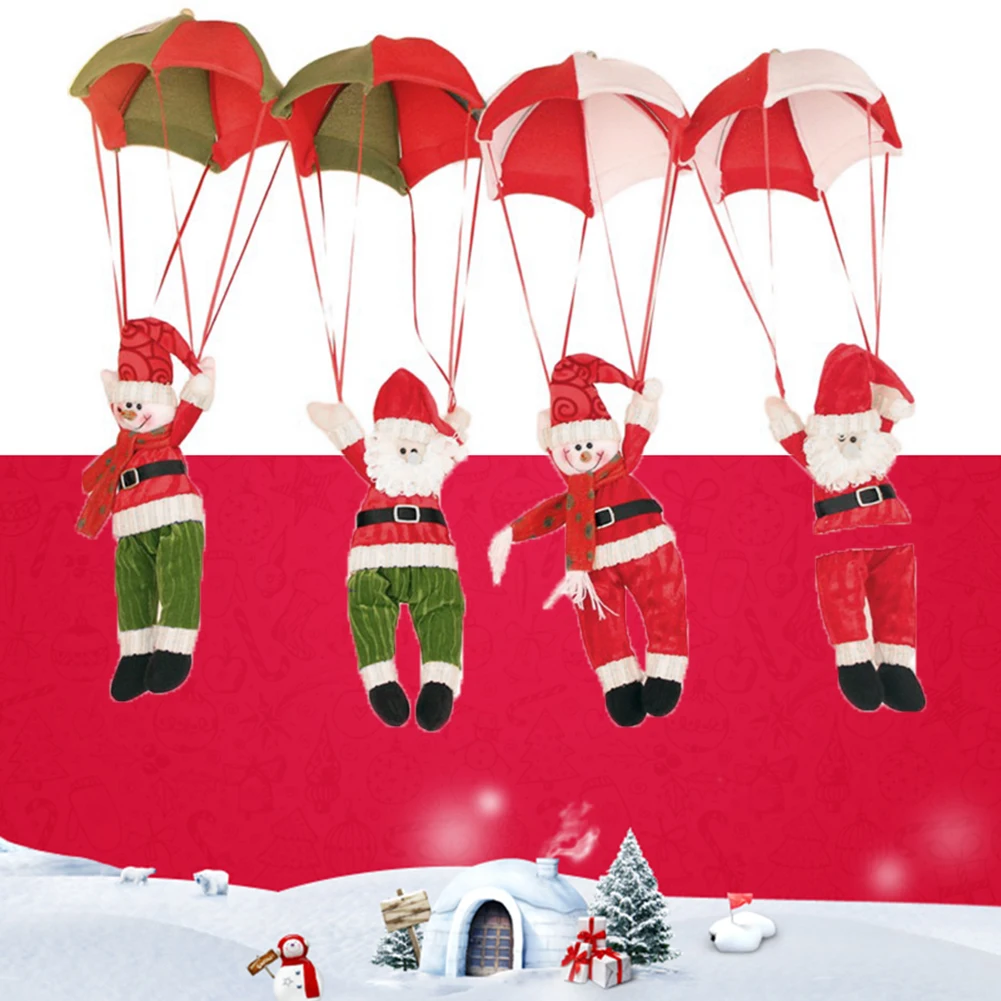 

Lovely Novelty New Year Hanging Pendant Christmas Decoration Supplies Christmas Home Ceiling Decorations Parachute Santa Claus