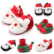 1 пара детских туфель; хлопковые слипоны; мягкая удобная обувь смешанных цветов; модная детская обувь для малышей; Рождественская обувь для малышей