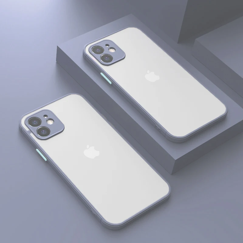 Deluxe Shockproof Matte Bumper Phone Case with Soft Silicone Transparent Cover