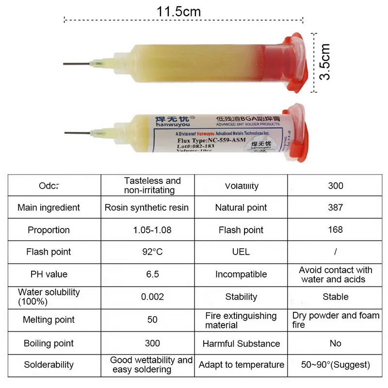 10 Pcs Solder Welding Paste No Clean Welding Flux Grease Repair Solder Cylinder Welding Oil With Flexible Tip Syringe 10