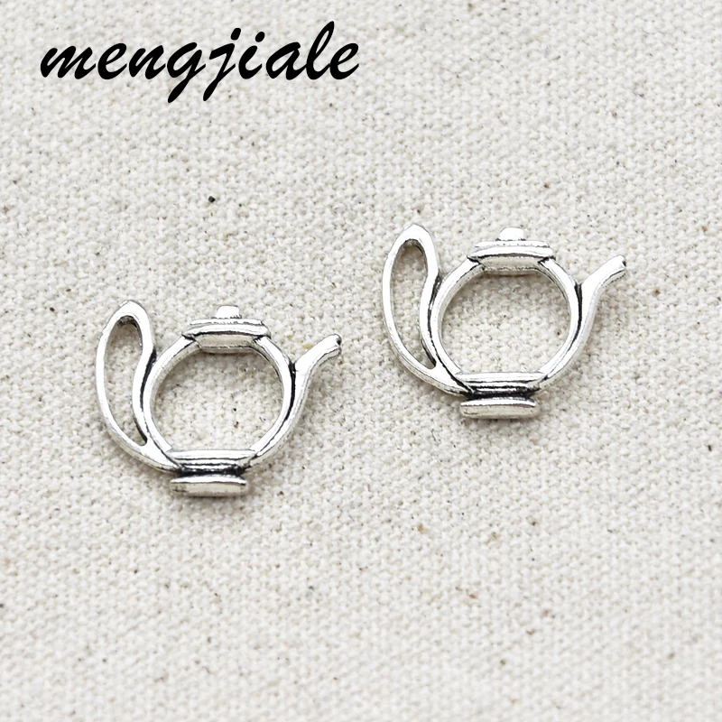 12 шт. чайный горшок очаровательный шармы чайник под старину серебряный тон